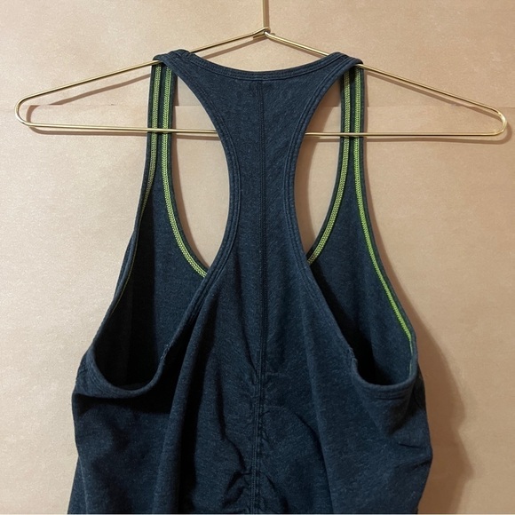 Lululemon | Ruched Gathered Back Racerback Tank Top Scoop Neck Grey Size 8 - Picture 7 of 9
